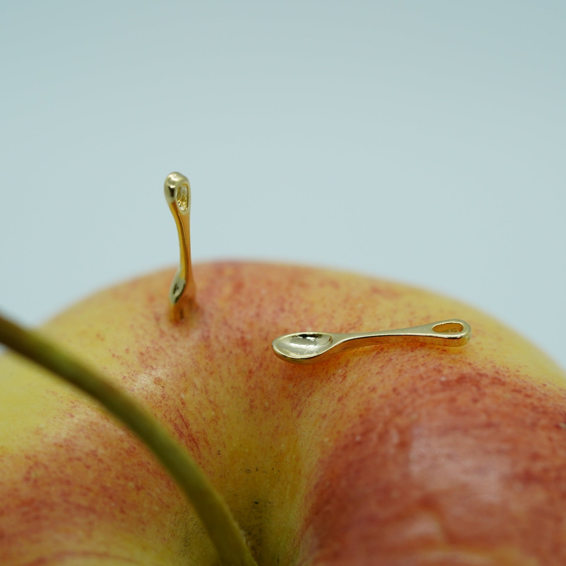 Gold Plated Fork and spoon Charms pendants, Perfect for Miniature Food Bracelet, Kitchen Necklace, Cooking Earring - onesika