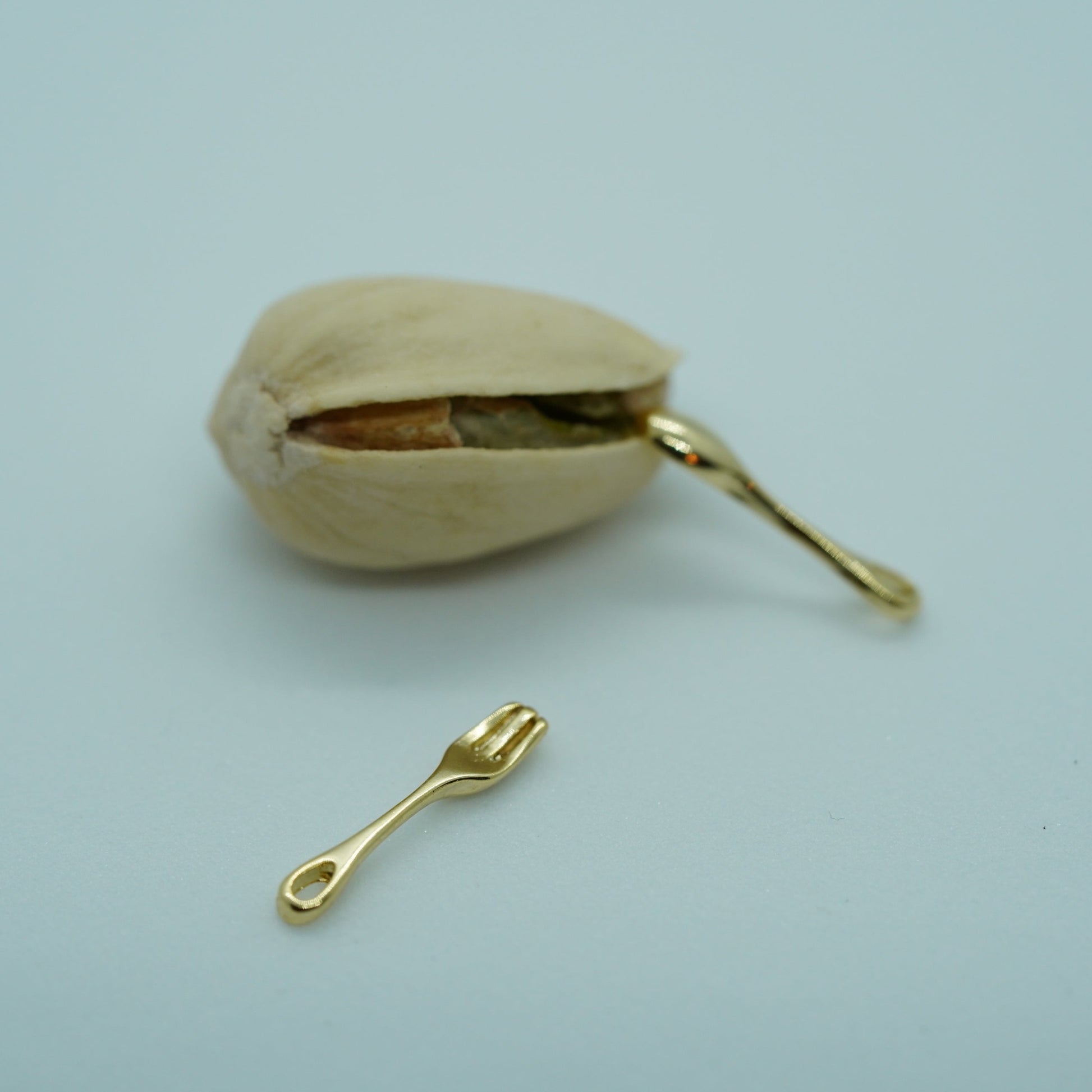 Gold Plated Fork and spoon Charms pendants, Perfect for Miniature Food Bracelet, Kitchen Necklace, Cooking Earring - onesika