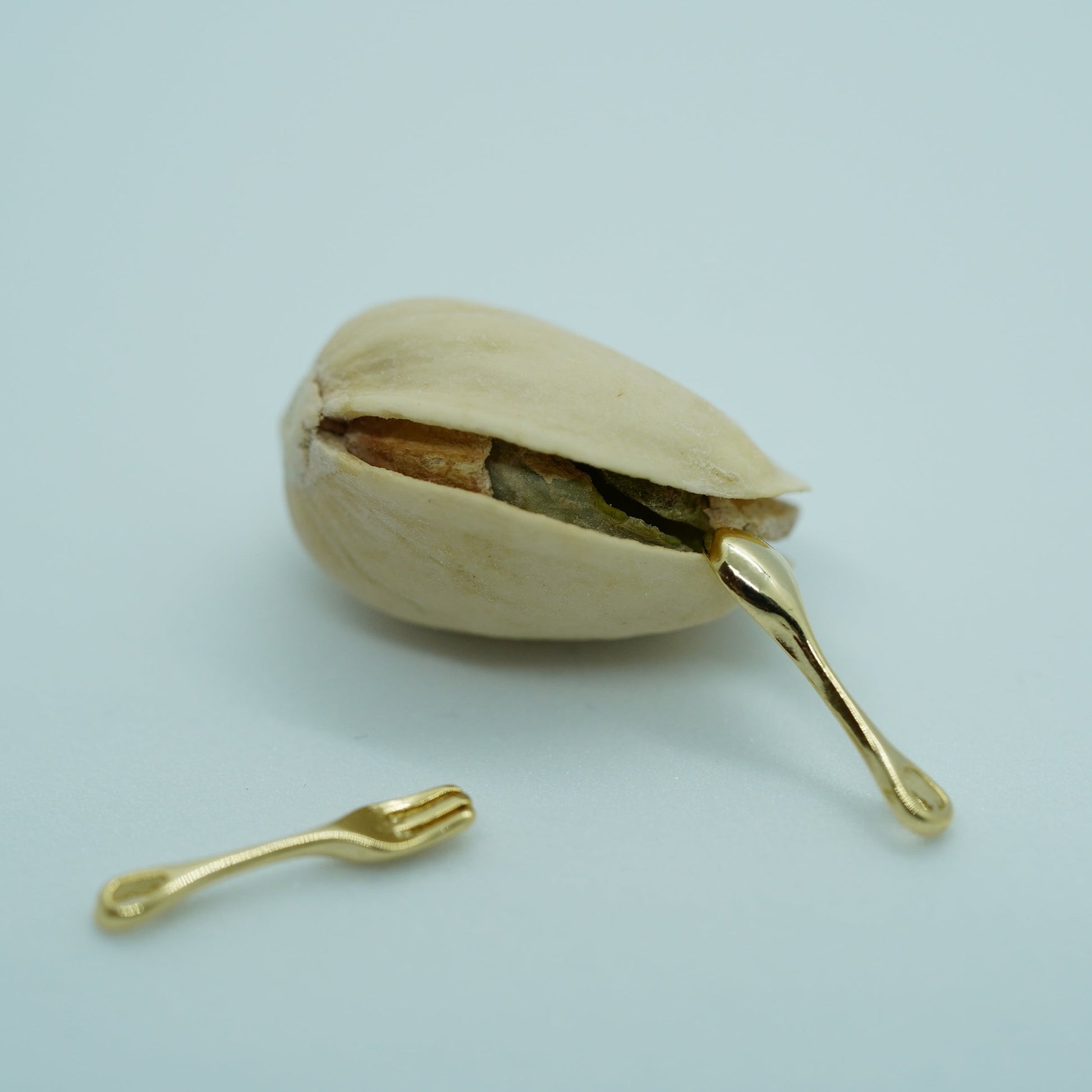 Gold Plated Fork and spoon Charms pendants, Perfect for Miniature Food Bracelet, Kitchen Necklace, Cooking Earring - onesika