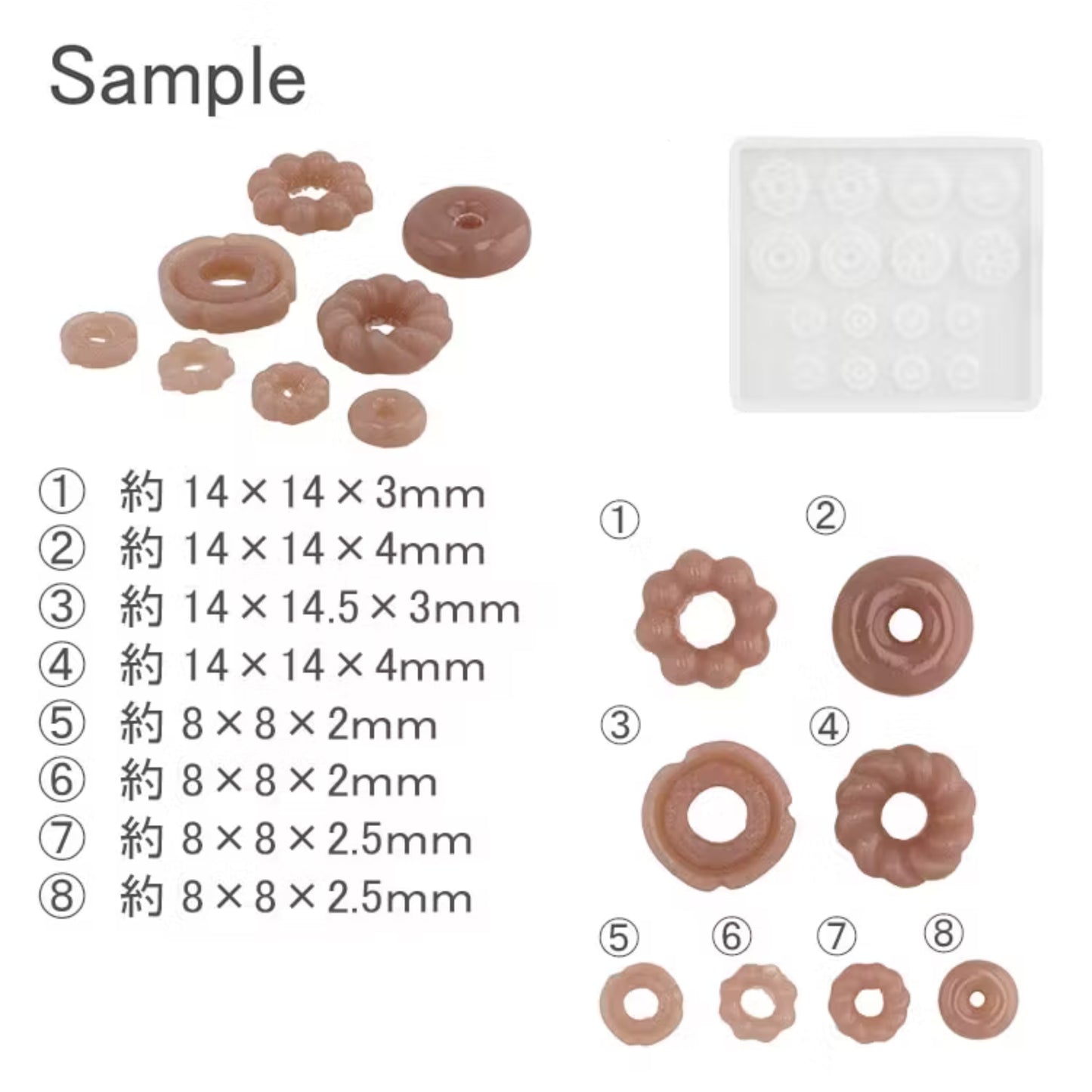 Mini Donut Silicone Resin Mold 01208– Jewelry, Sweets Craft