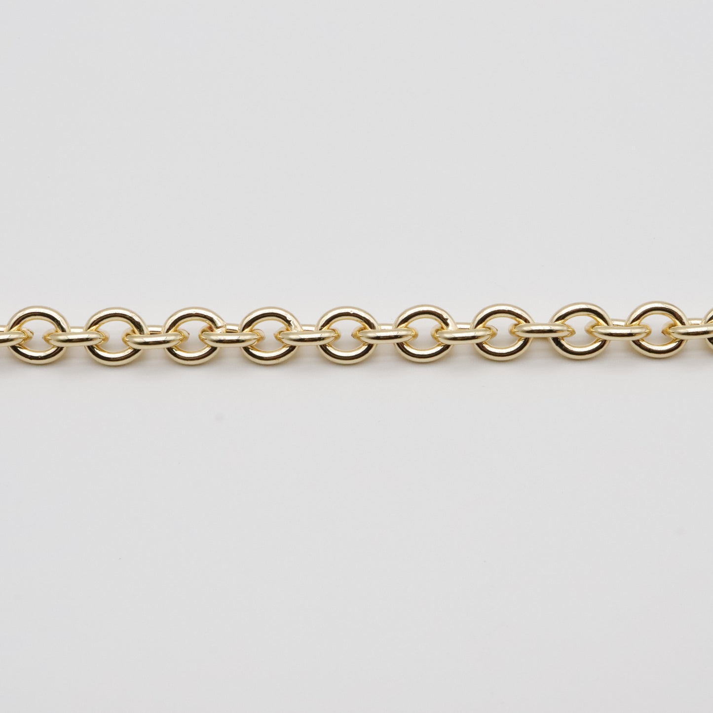 Gold Round Cable Chain by the Foot | 6.5mm Width | JGPT Japanese Gold Plated | Jewelry Making