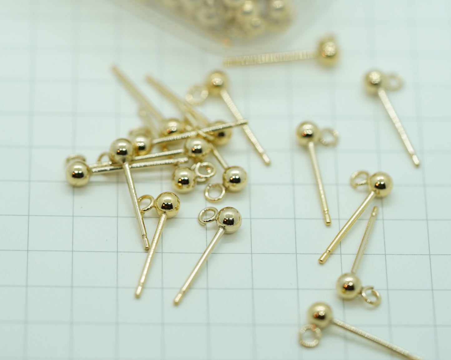 Hypoallergenic 14K Gold Filled Ball Earring with Open Ring