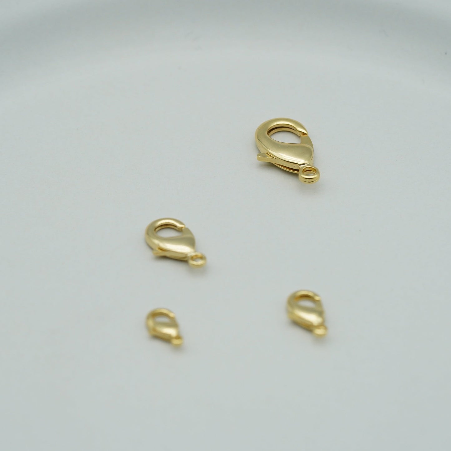 24k Gold Plated brass Trigger Clasp, Lobster Claw Clasp for jewelry making/10mm/12mm/15mm/19mm