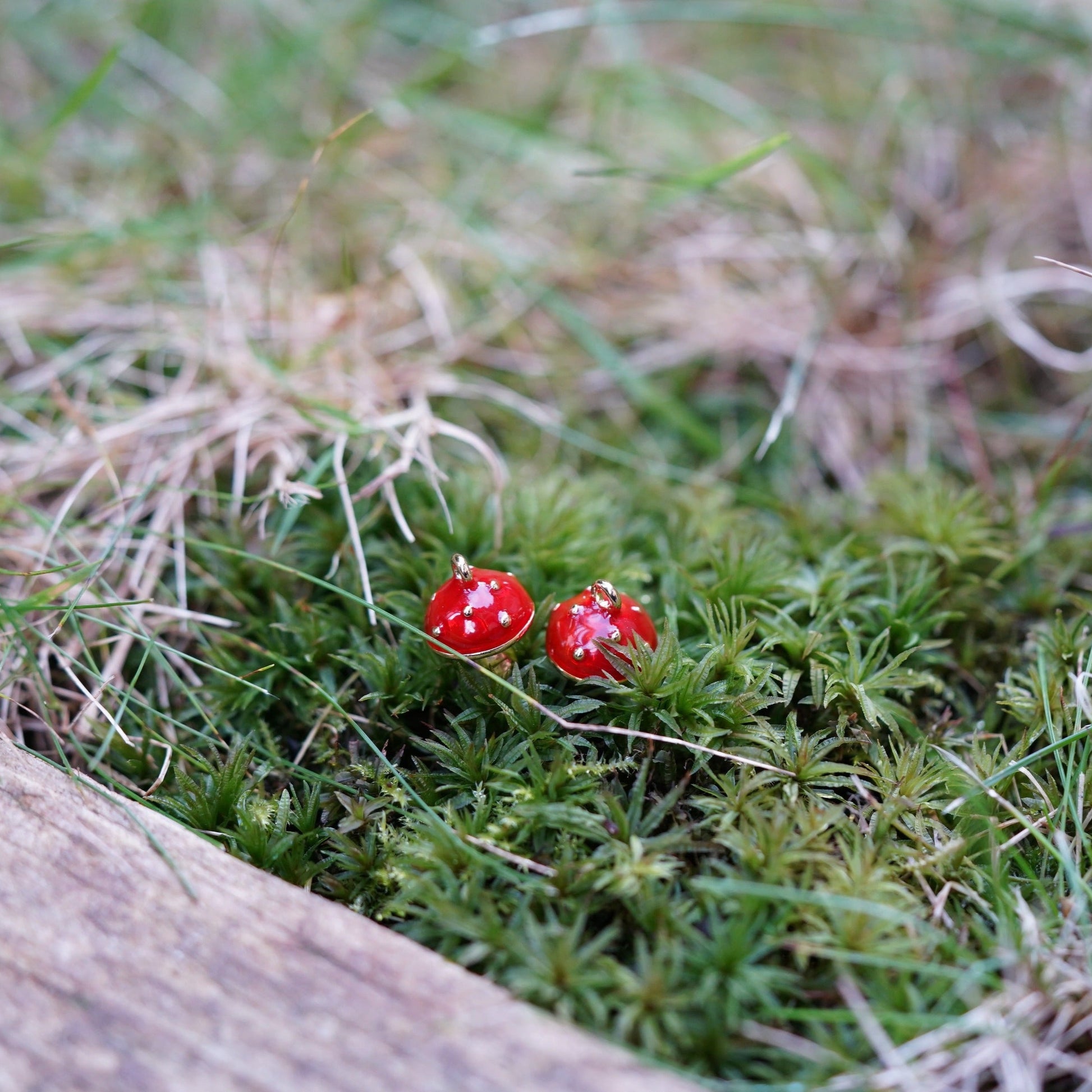 Cute Mushroom Pendant, Red Mushroom Charm, Made in Japan - onesika