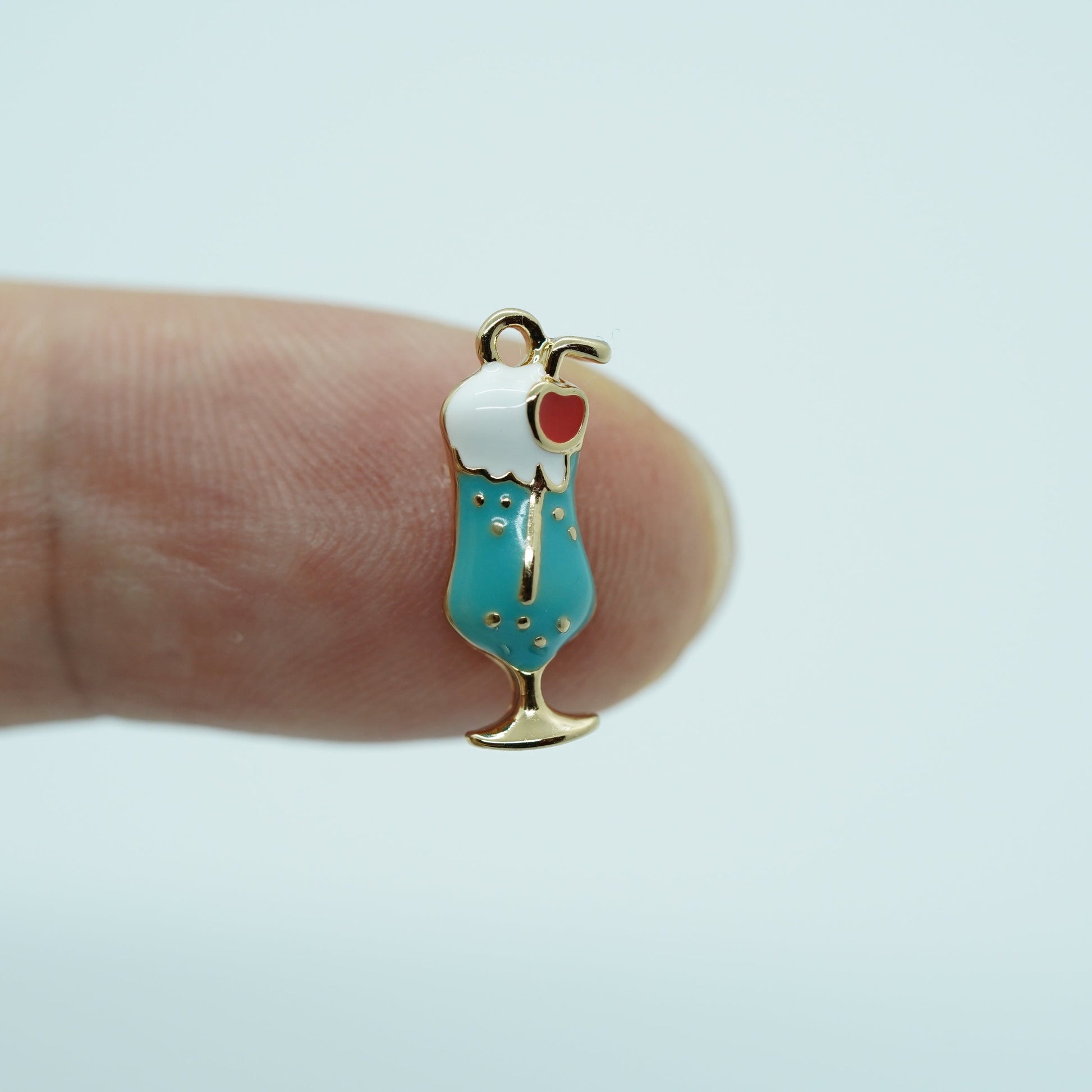 Soda Drink Charm, Tiny / Keychain / Phone Charm, Enamel Glass Drink Pendant, Fruit Punch, Summer Accessories, DIY Jewelry Making - onesika