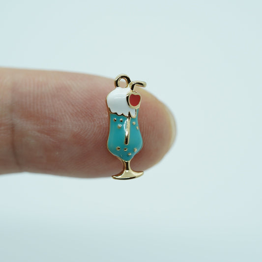 Soda Drink Charm, Tiny / Keychain / Phone Charm, Enamel Glass Drink Pendant, Fruit Punch, Summer Accessories, DIY Jewelry Making - onesika