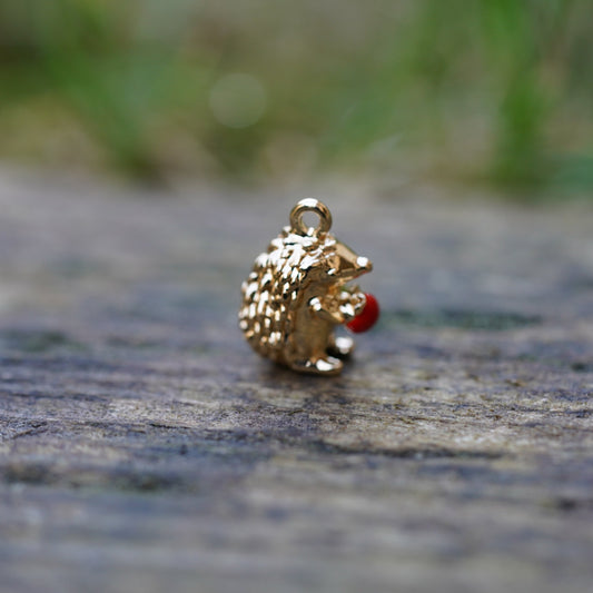 1pc Cute Hedgehog Charm for Jewelry Making Necklace Pendant Diy Supplies Bracelet Phone Craft Accessories Gold Plated - onesika