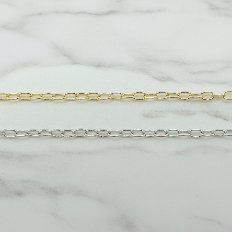 Onesika Gold Plated Oval Cable Chain | 1.2mm | 3 Ft
