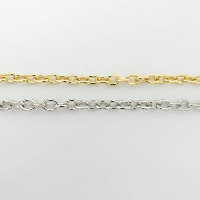 ONESIKA Gold Plated Oval Cable Chain | 4mm | 3 Ft