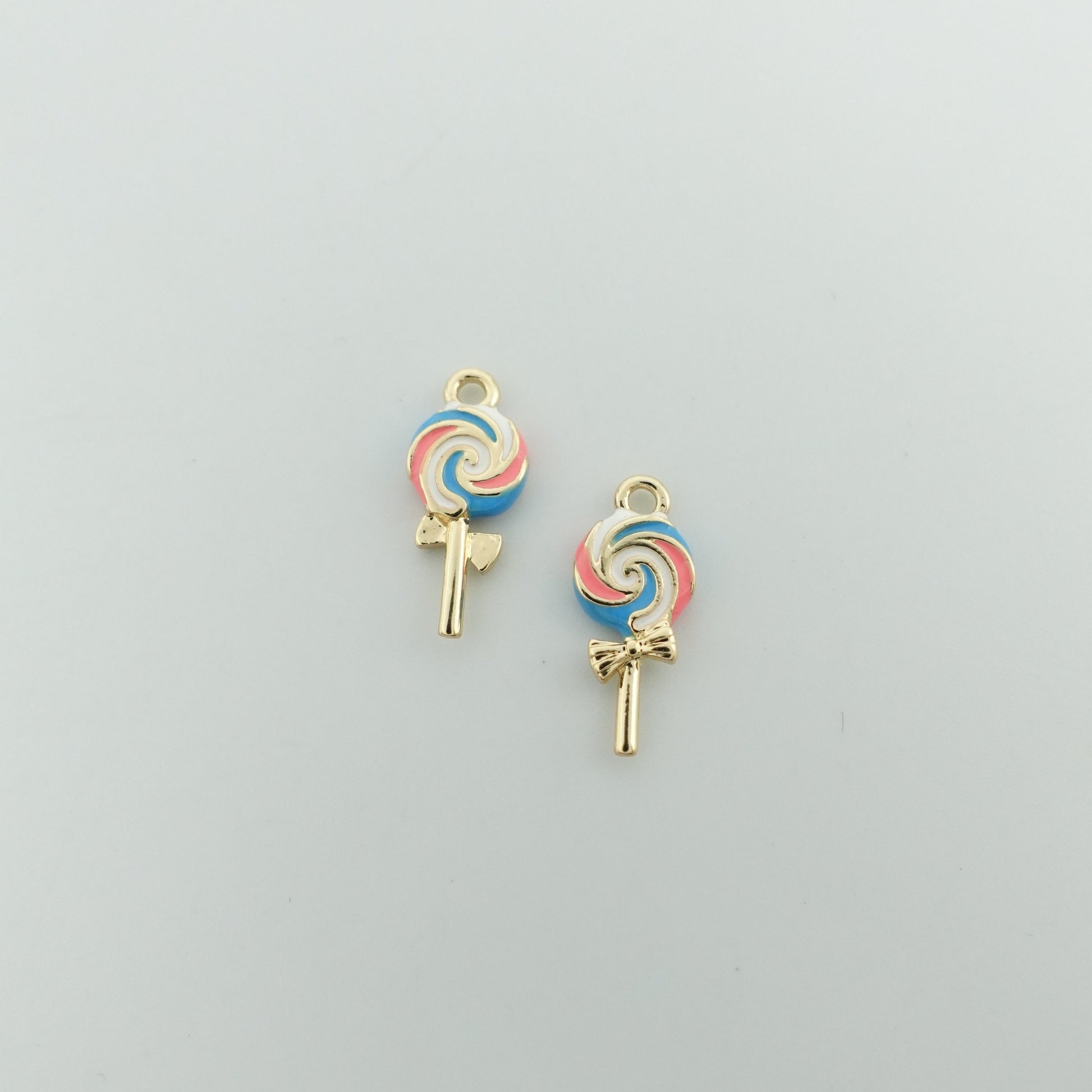 Gold Plated Lollipop Charm,Candy Charm,Food Charm - onesika