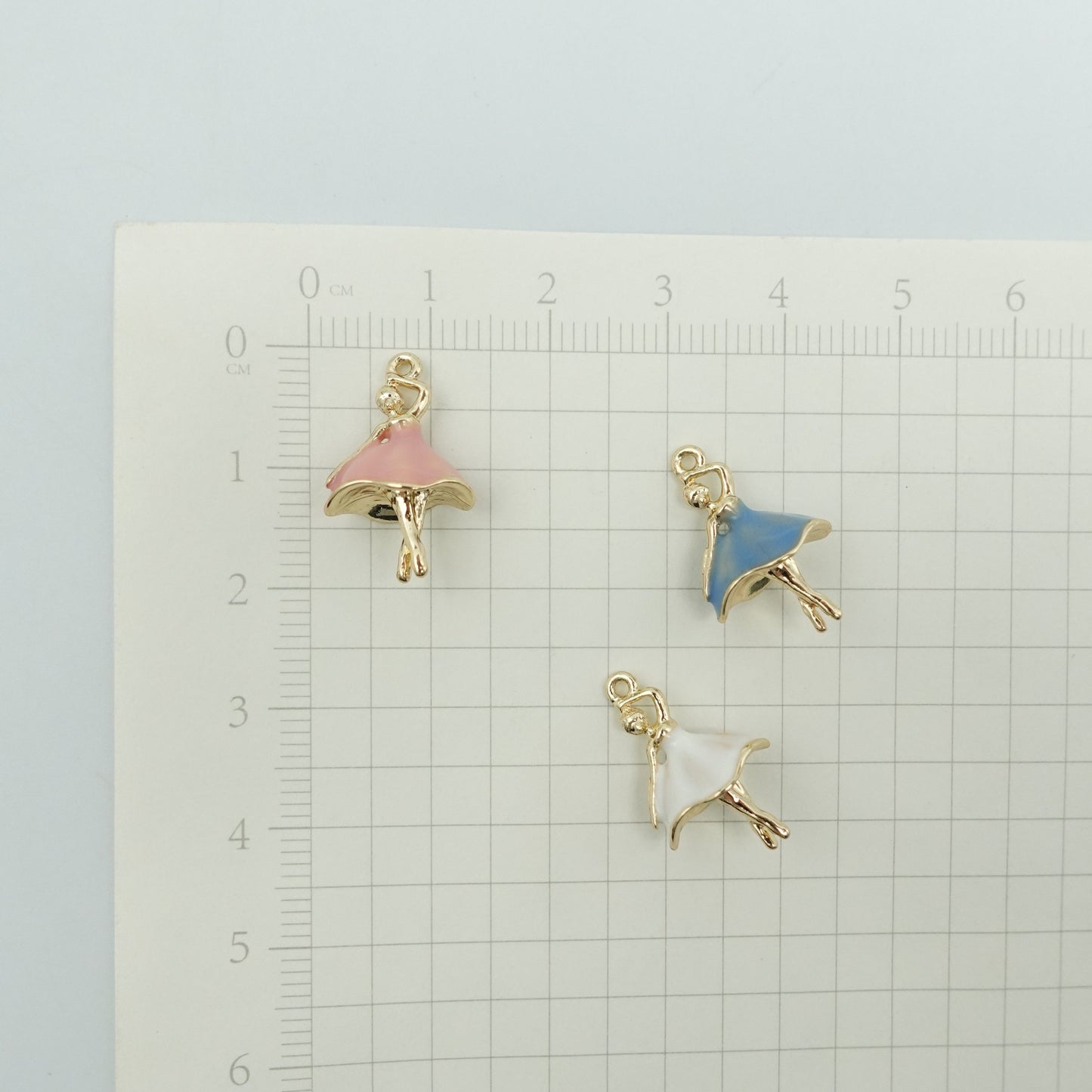 18K Gold Plated girl who dances ballet Charm, Bracelet Pendant, Nutcracker dance girl Charm For Jewelry Making Supplies