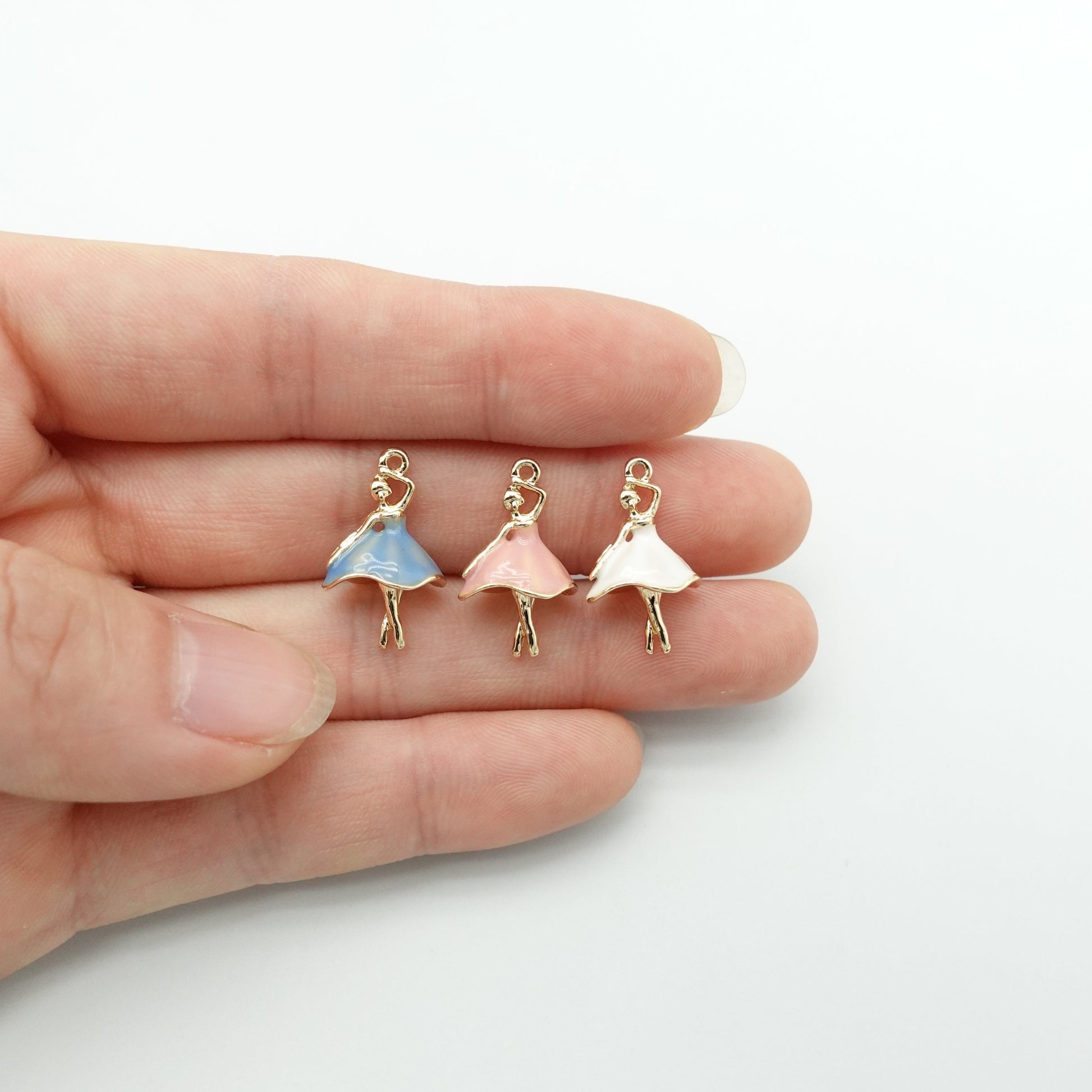 18K Gold Plated girl who dances ballet Charm, Bracelet Pendant, Nutcracker dance girl Charm For Jewelry Making Supplies - onesika