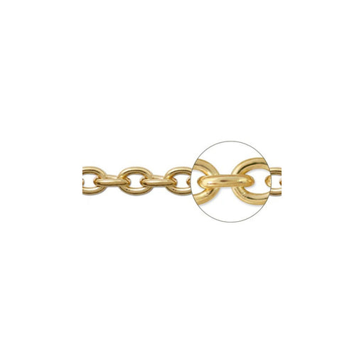 JGPT Gold Plated Oval Cable Chain 4mm 3FT