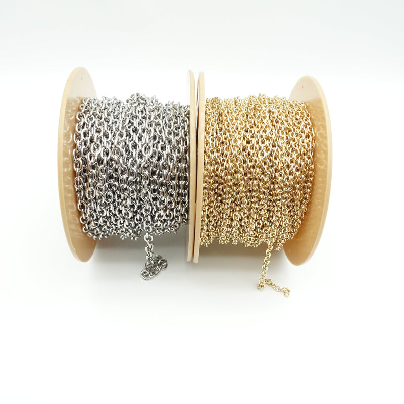 Oval Cable Chain Link Detail Gold Plated Finish