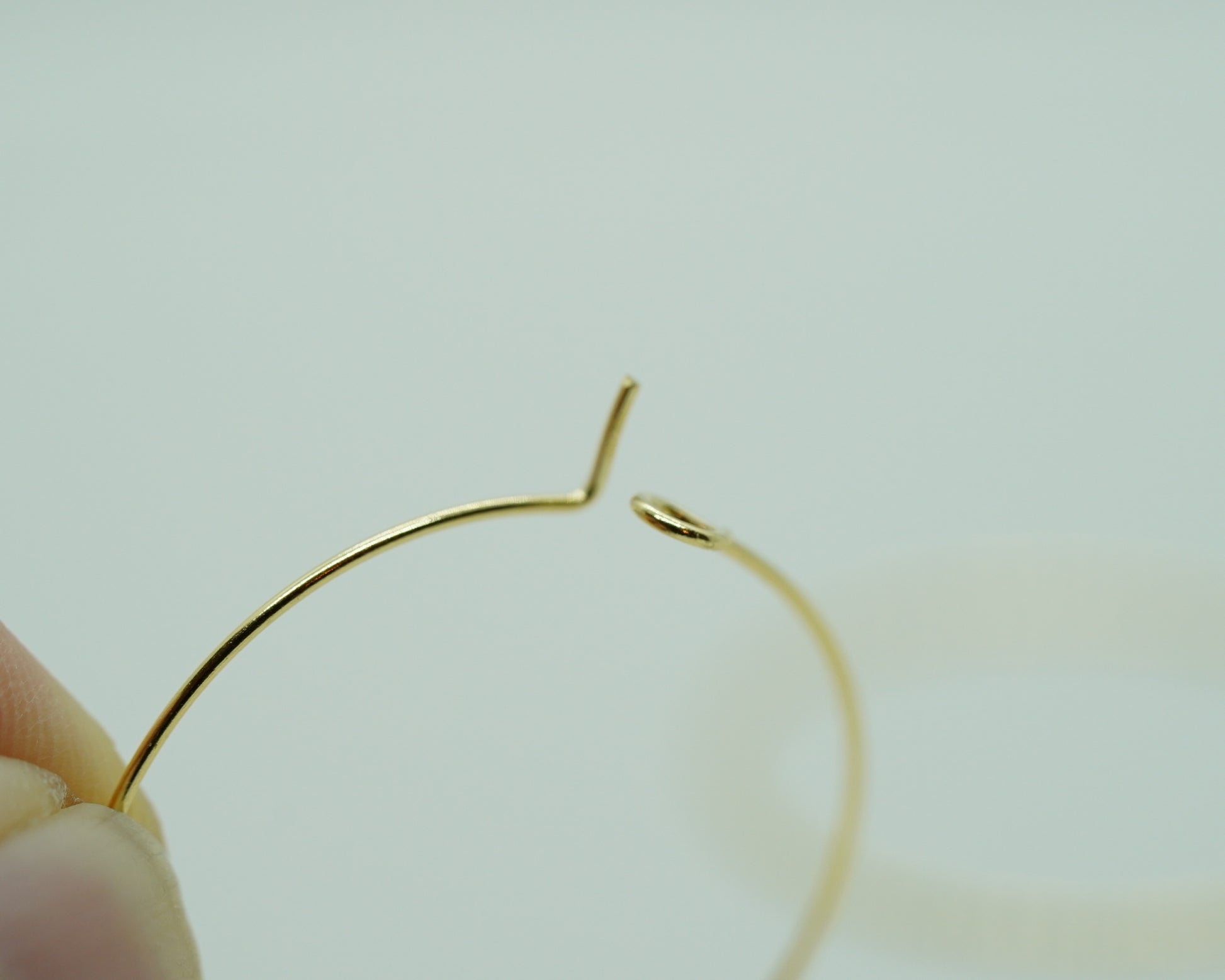 Hypoallergenic gold-plated 30mm hoop earring components, made in Japan, sold as a pair for DIY jewelry making