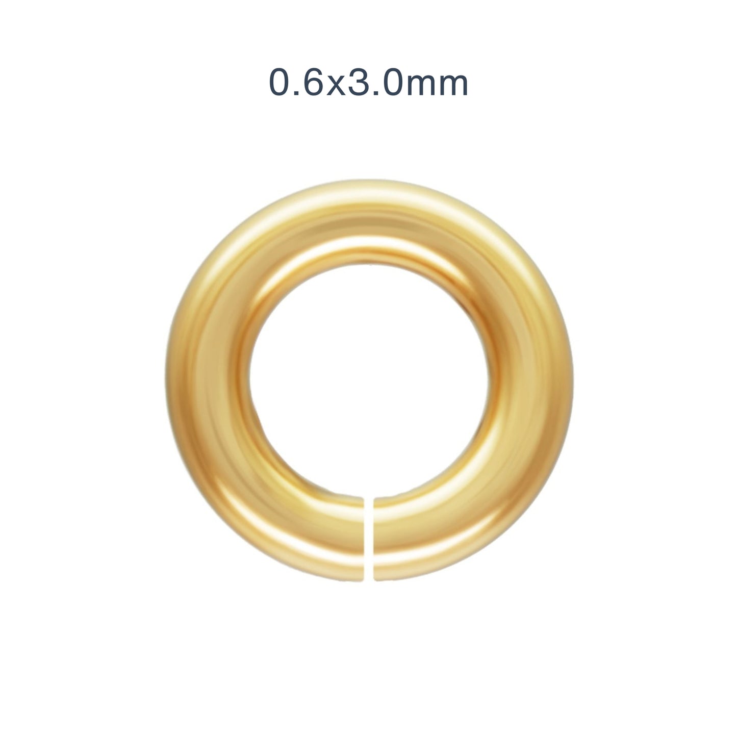 Open Jump Ring – 0.6 × 3mm JGPT Gold · Jewelry Assembly Component