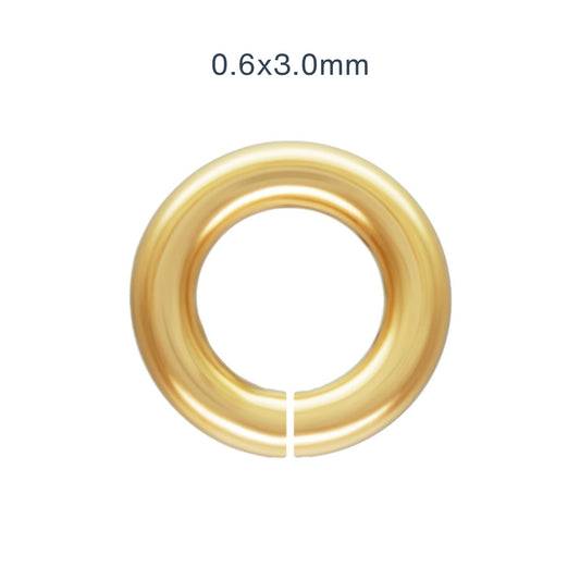 Open Jump Ring – 0.6 × 3mm JGPT Gold · Jewelry Assembly Component