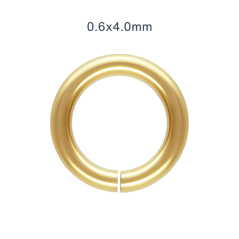 Open Jump Ring – 0.6 × 4mm JGPT Gold · Jewelry Assembly Component