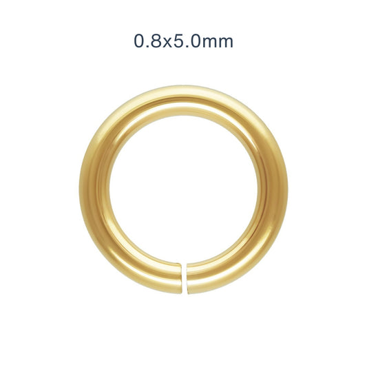 Open Jump Ring – 0.8 × 5mm JGPT Gold · Jewelry Assembly Component