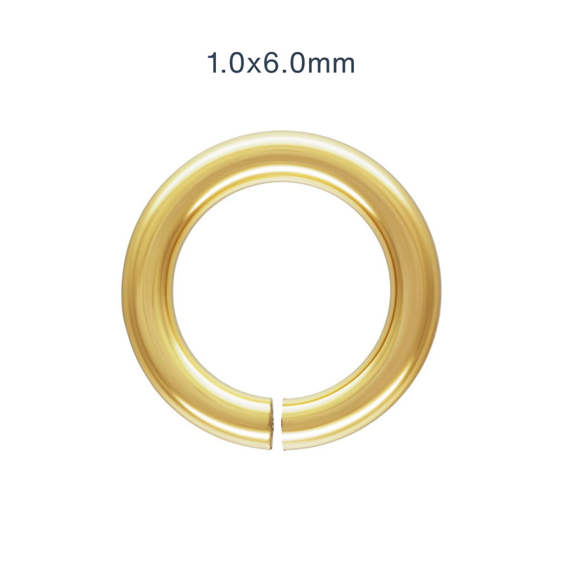 Open Jump Ring – 1.0 × 6mm JGPT Gold · Jewelry Assembly Component