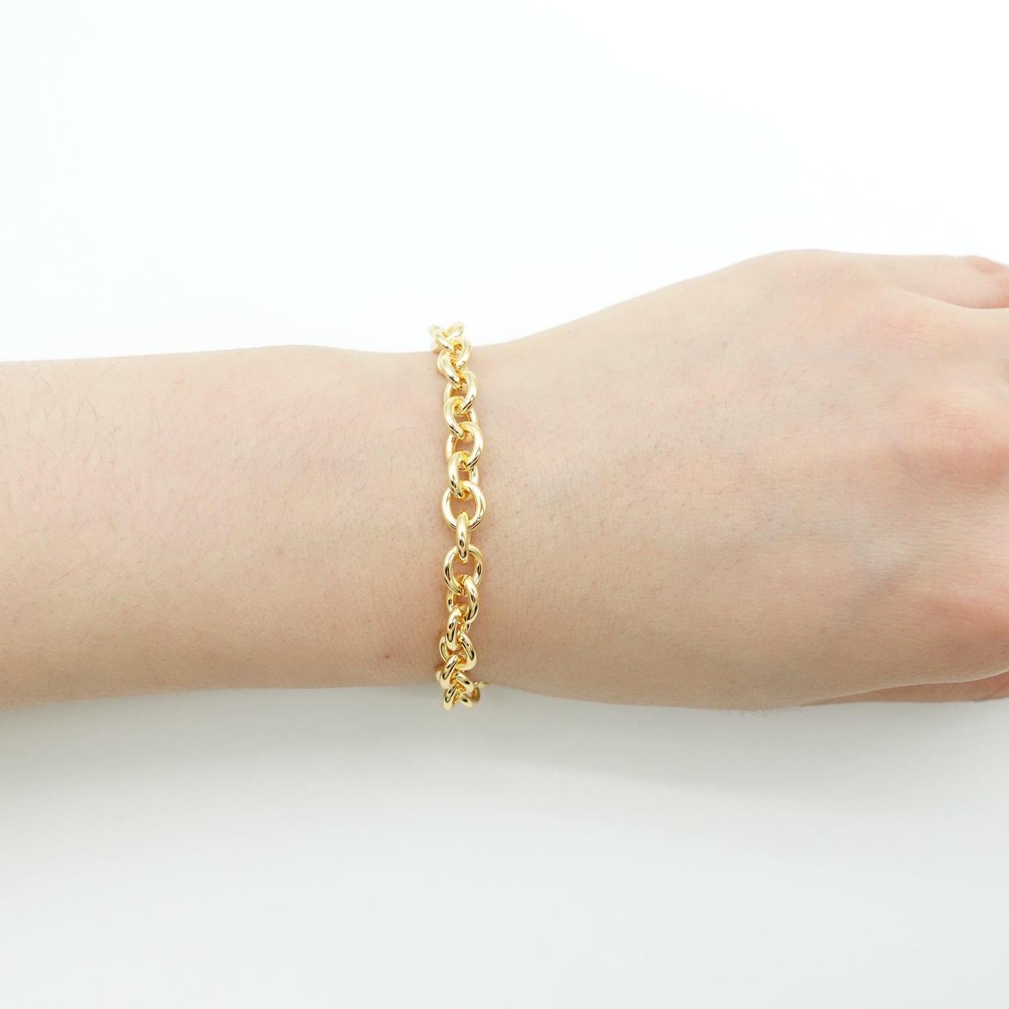 Gold Round Cable Chain by the Foot | 6.5mm Width | JGPT Japanese Gold Plated | Jewelry Making