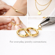 Open jump ring connecting chain and charm
