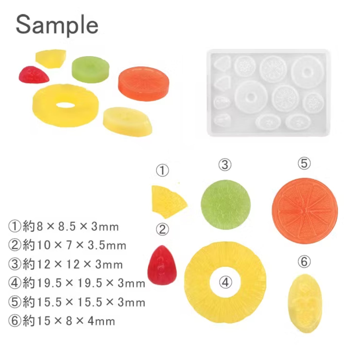 ONESIKA Fruit Slice Silicone Mold – Resin Crafts, UV Resin, Polymer Clay