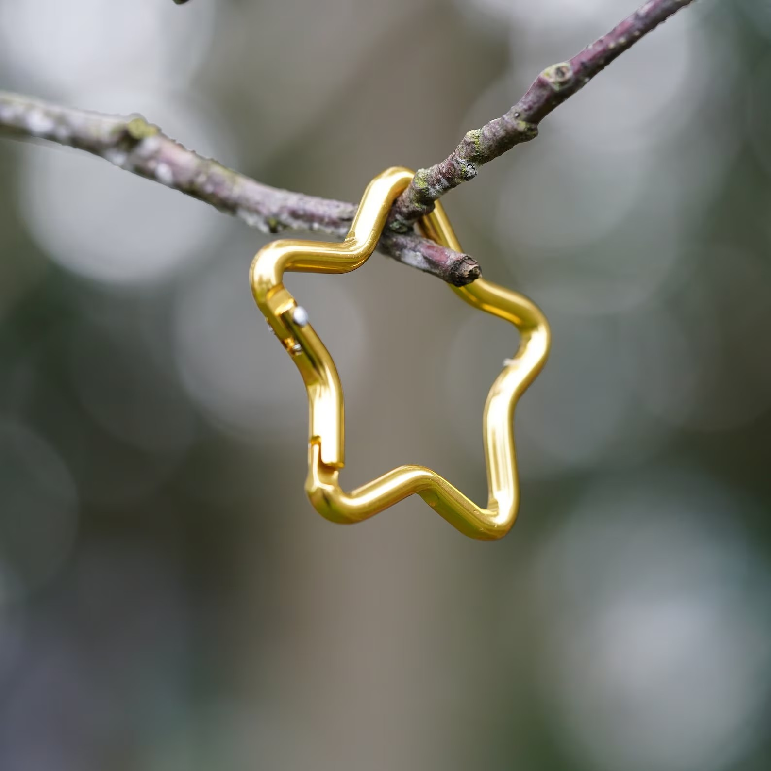 48mm Star-Shaped Alloy Carabiner Clip Clasp Spring Hook Keyring Camping Karabiner Holder - onesika